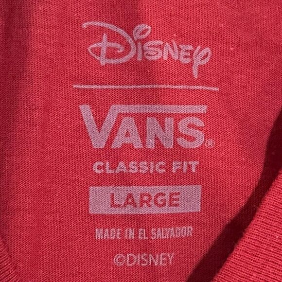 Vans and Walt Disney World Youth Graphic T-Shirt in Red (Large) - Picture 7 of 10